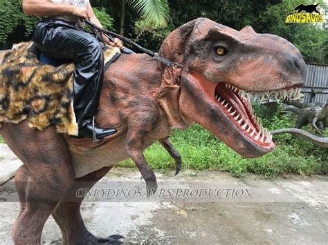 riding on dinosaur costume|realistic t rex costume.